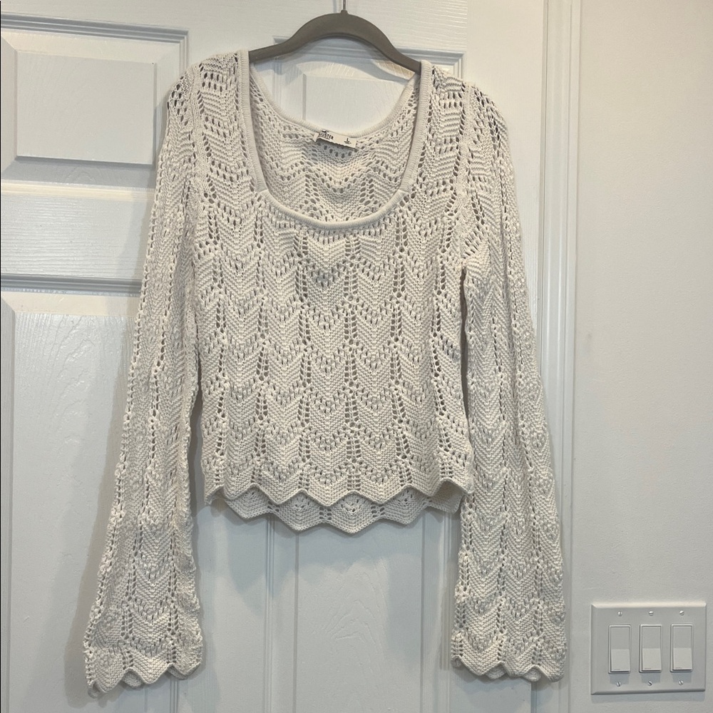 Hollister Ivory Open-Knit Top